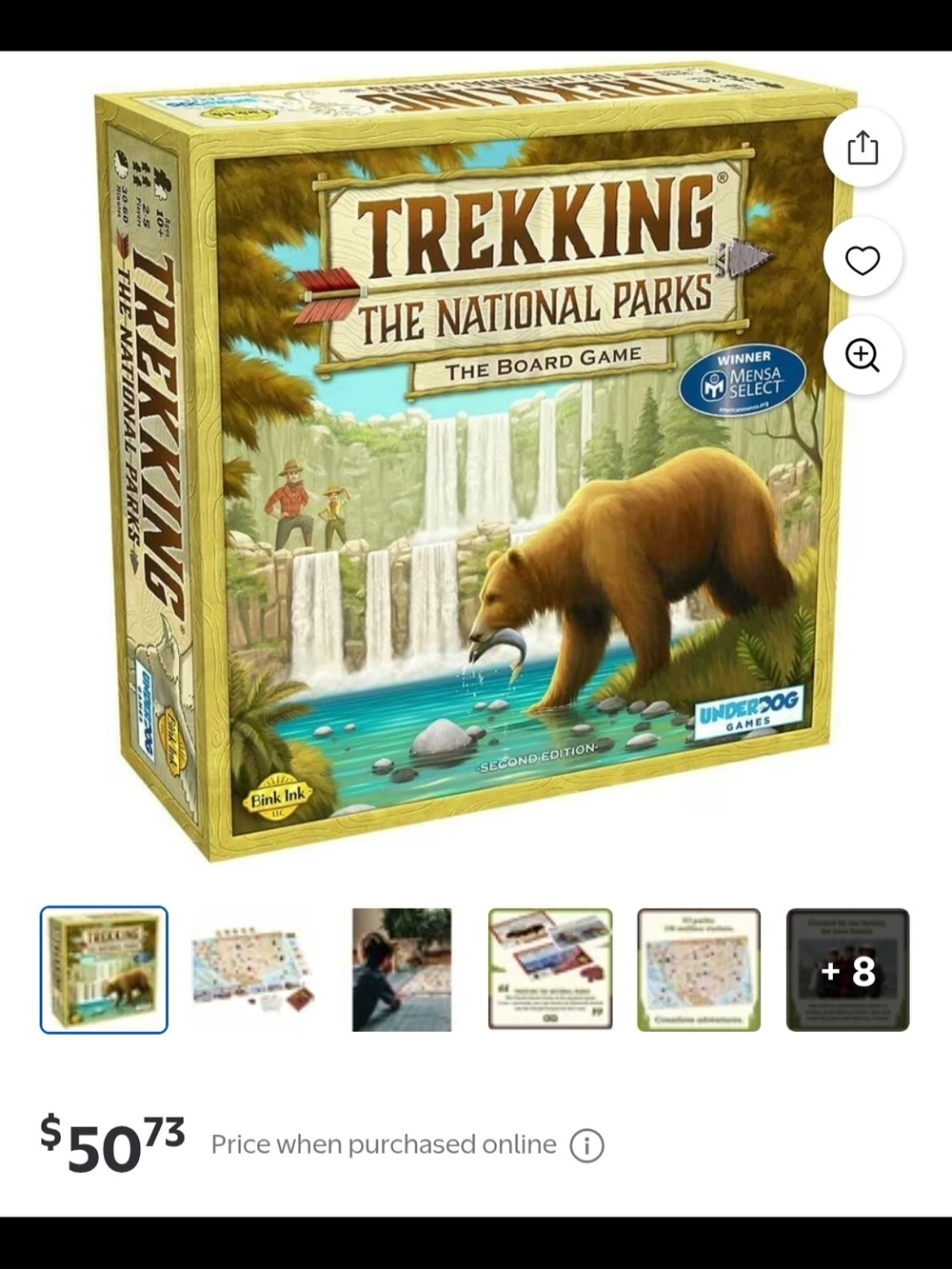 Trekking the National Parks Board Game by - Brown/Green